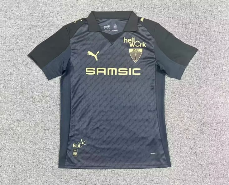 AAA(Thailand) Stade Rennais 25/26 125th Anniversary Black Soccer Jersey AAA(Thailand) Stade Rennais 25/26 125th Anniversary Black Soccer Jersey