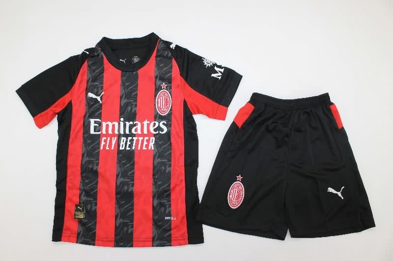 AC Milan 25/26 Kids Home Soccer Jersey And Shorts