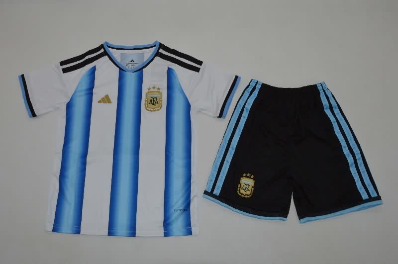 Argentina 25/26 Kids Home Soccer Jersey And Shorts