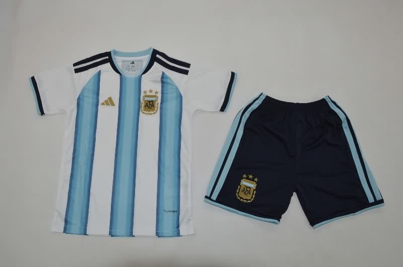 Argentina 2026 Kids World Cup Home Soccer Jersey And Shorts