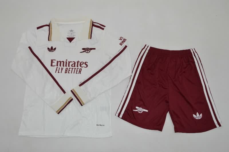 Arsenal 25/26 Kids Third Long Sleeve Soccer Jersey And Shorts