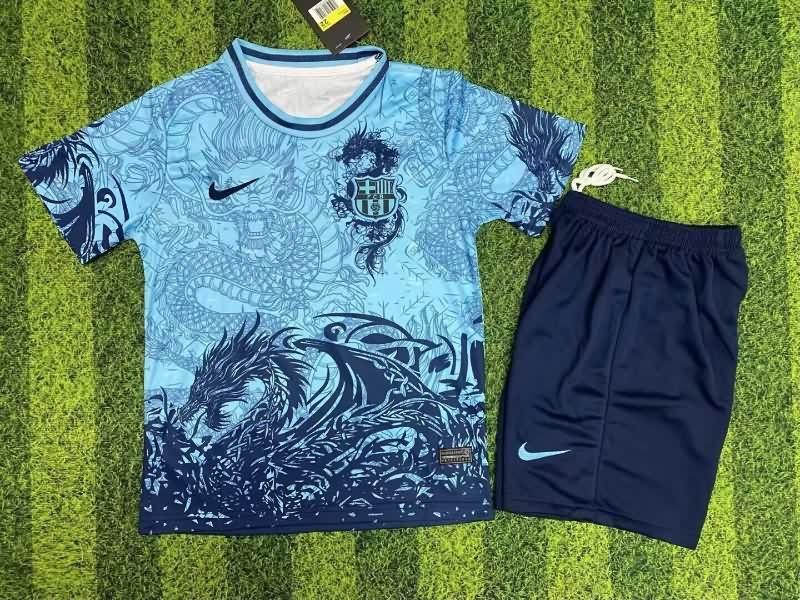 Barcelona 25/26 Kids Special Soccer Jersey And Shorts 09