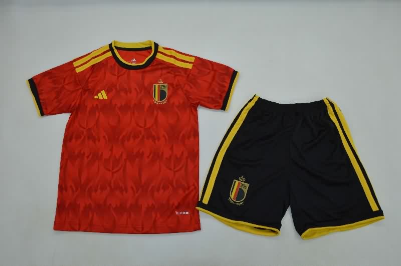 Belgium 2026 Kids World Cup Home Soccer Jersey And Shorts