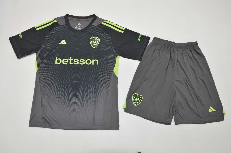 Boca Juniors 25/26 Kids Goalkeeper Black Soccer Jersey And Shorts