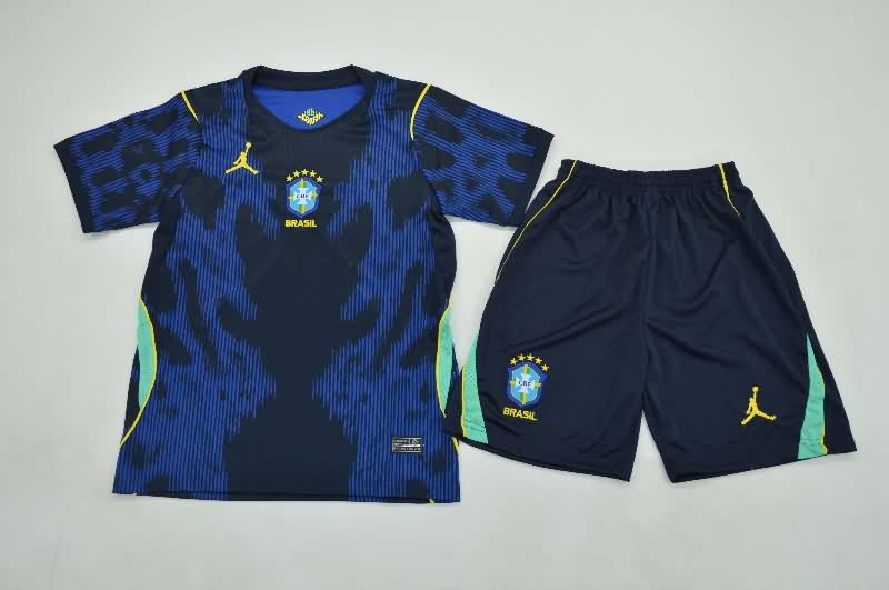 Brazil 2026 Kids Away Soccer Jersey And Shorts