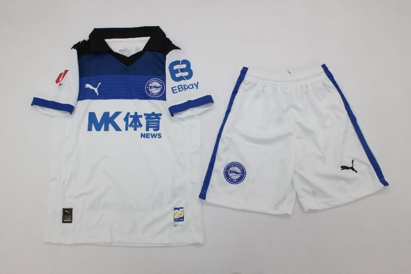 Deportivo Alaves 25/26 Kids Away Soccer Jersey And Shorts