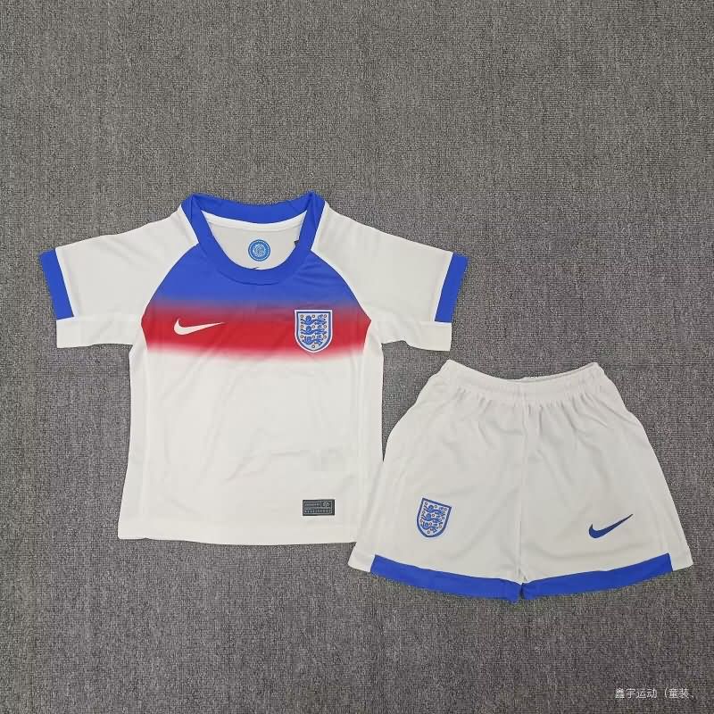 England 2025 Kids Female EURO Home Soccer Jersey And Shorts