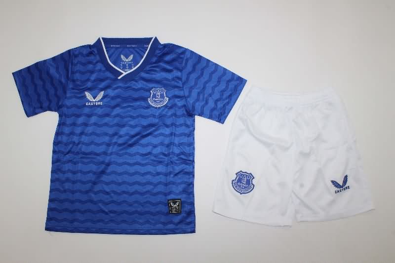Everton 25/26 Kids Home Soccer Jersey And Shorts