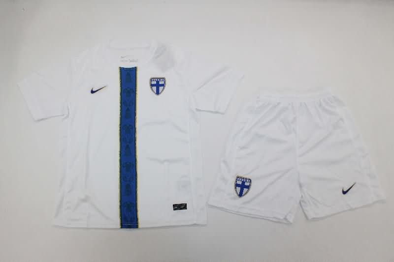 Finland 2025 Kids Away Soccer Jersey And Shorts