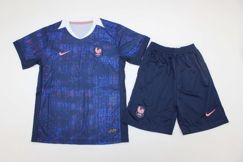 France 2025 Kids Home Soccer Jersey And Shorts