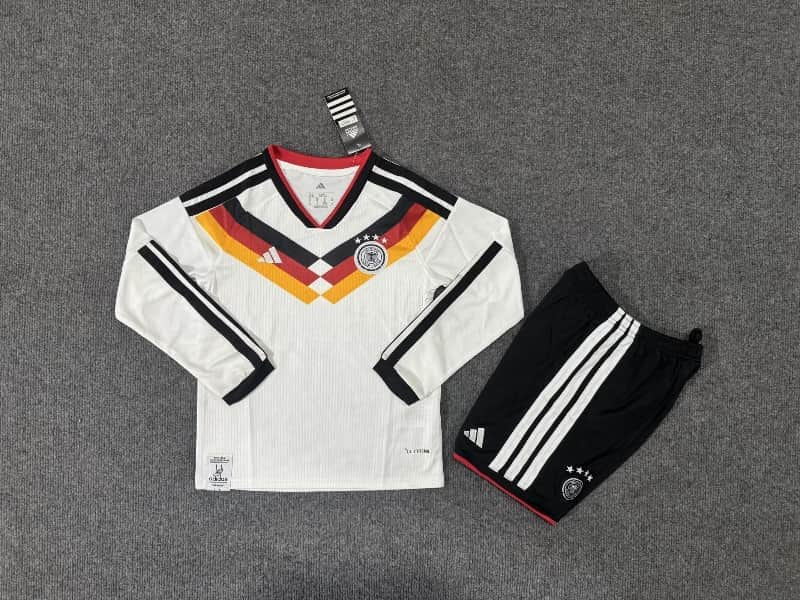 Germany 2026 Kids World Cup Home Long Sleeve Soccer Jersey And Shorts