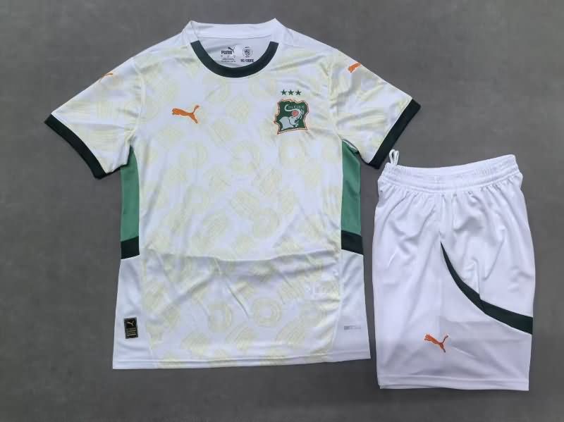 Ivory 2025 Kids Away Soccer Jersey And Shorts