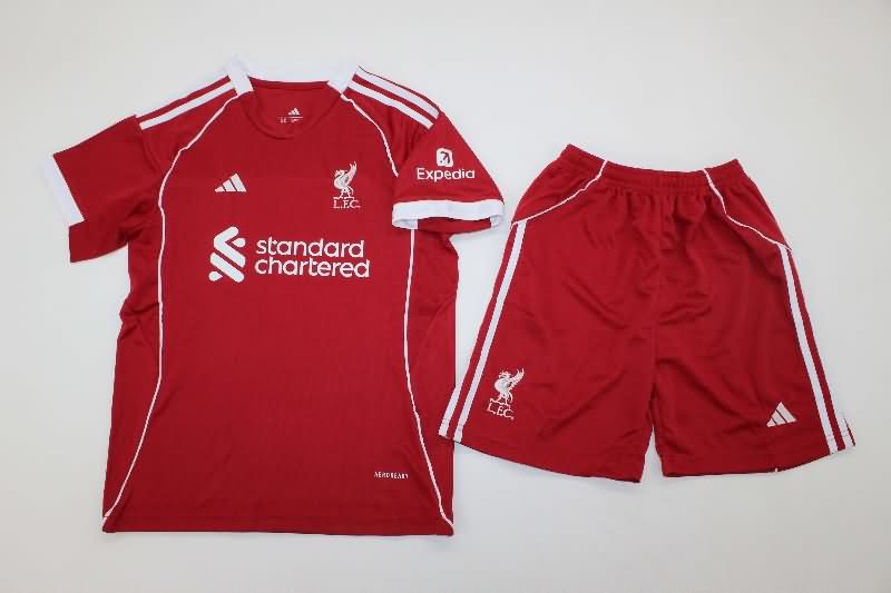 Liverpool 25/26 Kids Home Soccer Jersey And Shorts