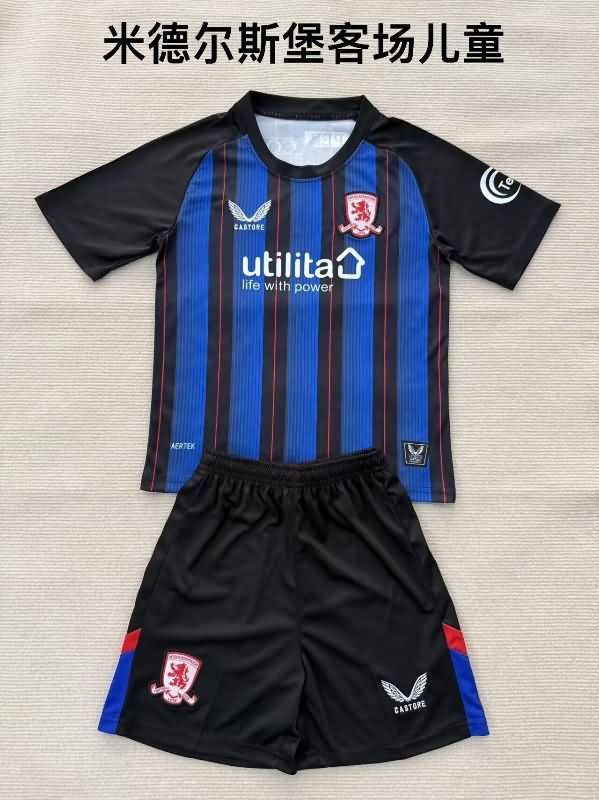 Middlesbrough 25/26 Kids Away Soccer Jersey And Shorts