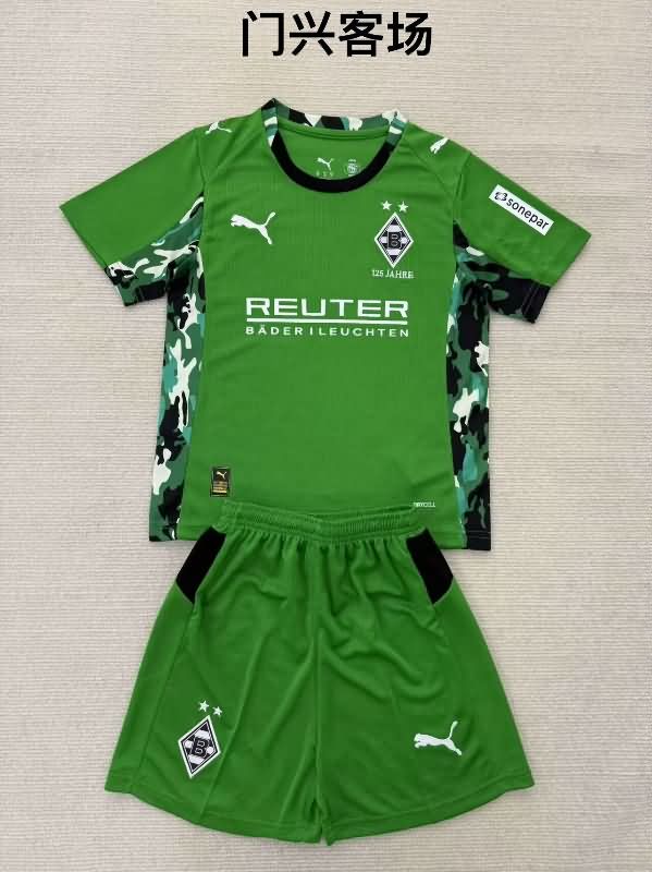 Monchengladbach 25/26 Kids Away Soccer Jersey And Shorts