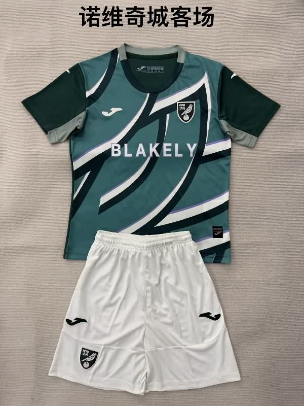 Norwich 25/26 Kids Away Soccer Jersey And Shorts