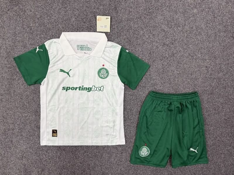 Palmeiras 2025 Kids Away Soccer Jersey And Shorts