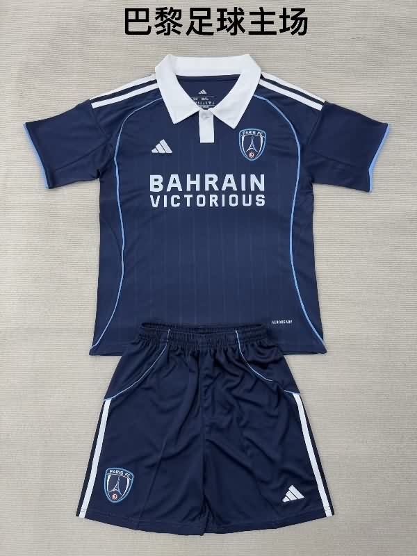 Paris FC 25/26 Kids Home Soccer Jersey And Shorts