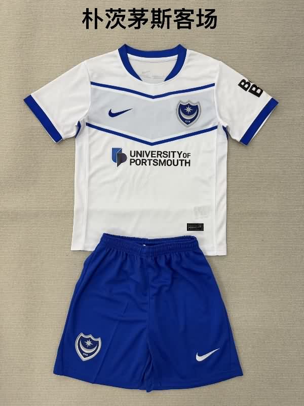 Portsmouth 25/26 Kids Away Soccer Jersey And Shorts