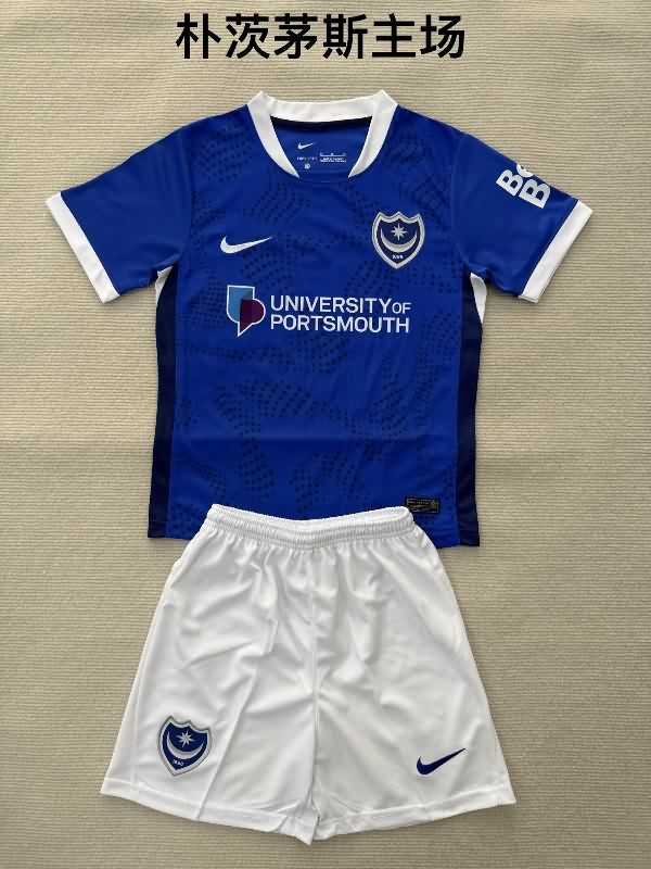 Portsmouth 25/26 Kids Home Soccer Jersey And Shorts