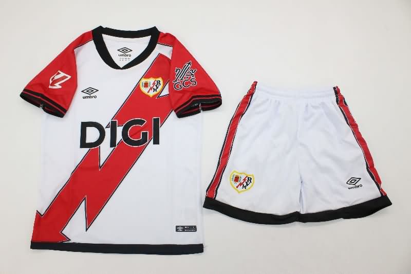 Rayo Vallecano 25/26 Kids Home Soccer Jersey And Shorts