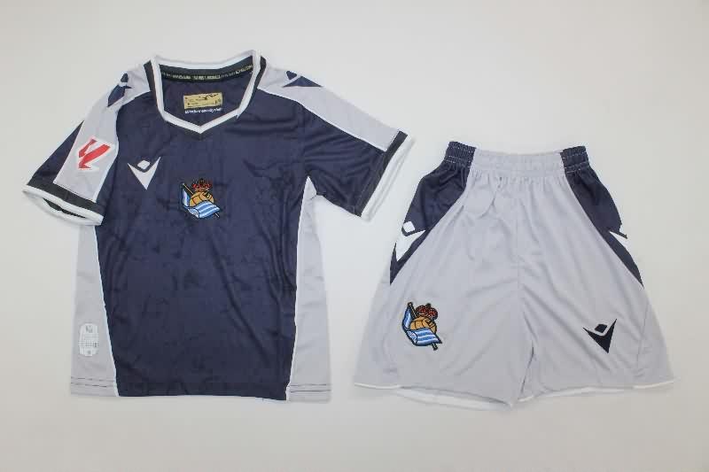 Real Sociedad 25/26 Kids Away Soccer Jersey And Shorts