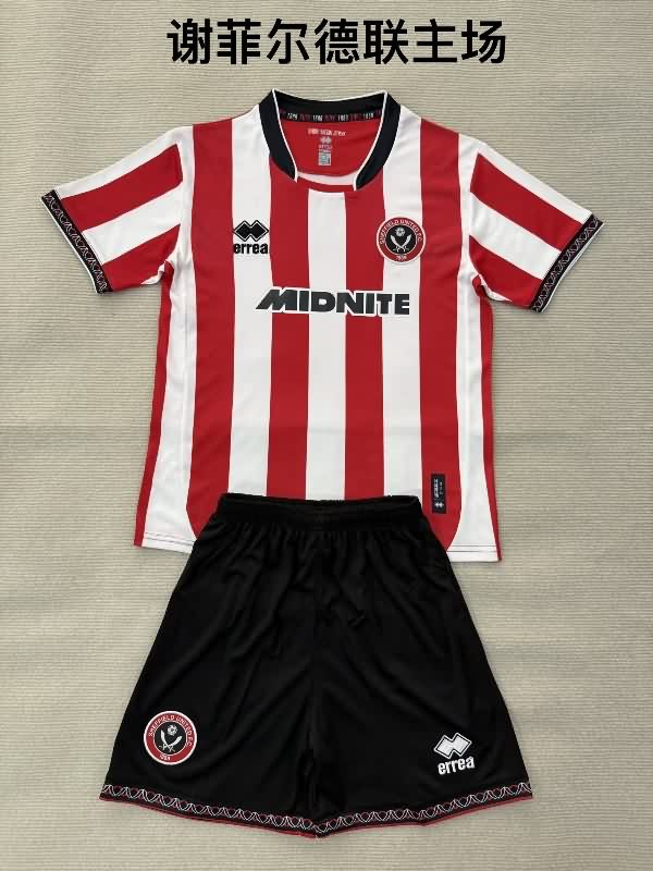 Sheffield United 25/26 Kids Home Soccer Jersey And Shorts