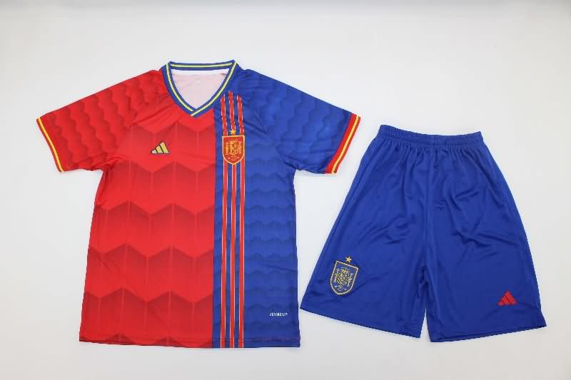 Spain 2025 Kids Training Soccer Jersey And Shorts