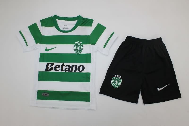 Sporting Lisbon 25/26 Kids Home Soccer Jersey And Shorts