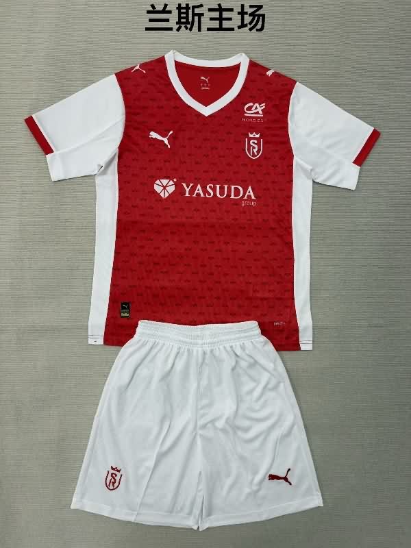 Stade De Reims 25/26 Kids Home Soccer Jersey And Shorts Stade De Reims 25/26 Kids Home Soccer Jersey And Shorts