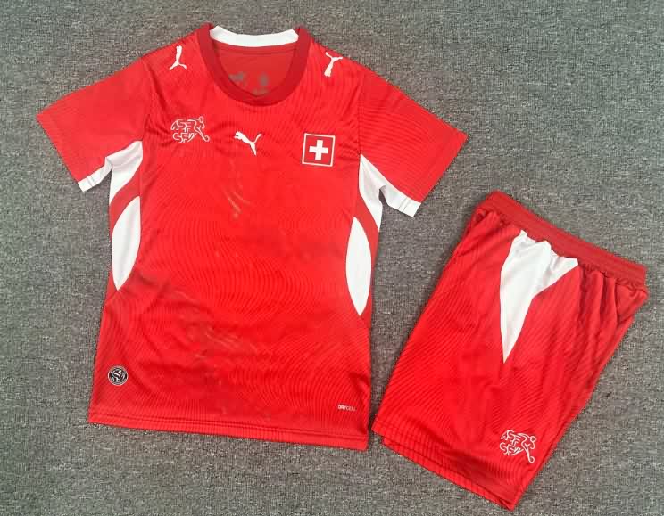 Switzerland 2026 Kids World Cup Home Soccer Jersey And Shorts Switzerland 2026 Kids World Cup Home Soccer Jersey And Shorts