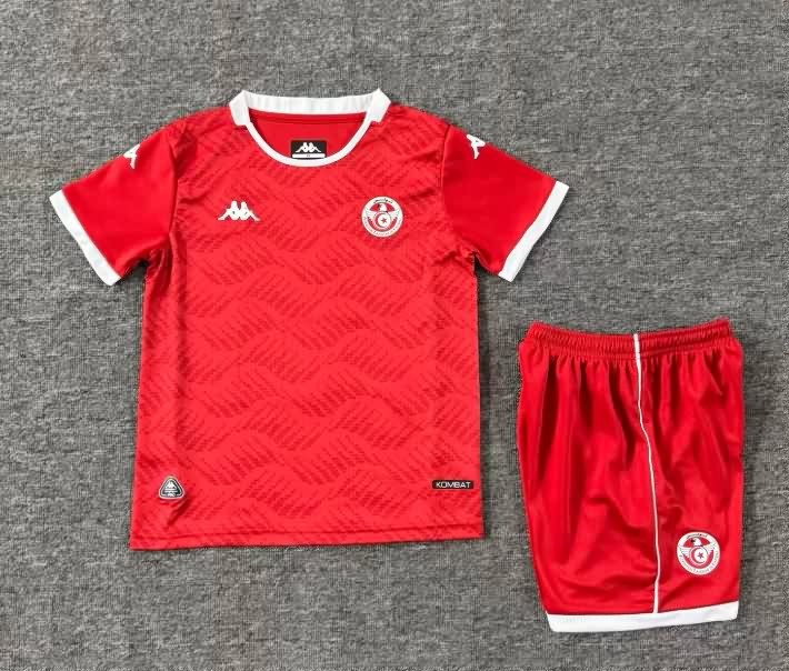 Tunisia 25/26 Kids Home Soccer Jersey And Shorts