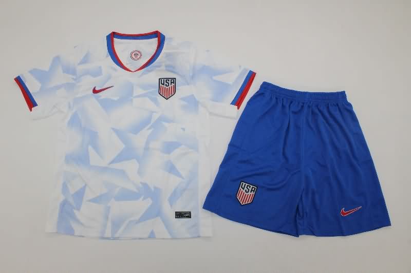 USA 2025 Kids Home Soccer Jersey And Shorts