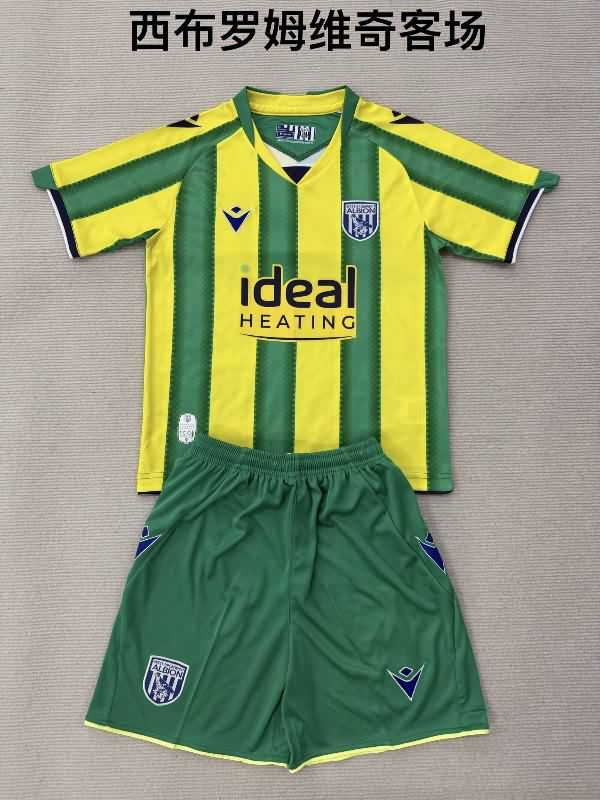 West Bromwich 25/26 Kids Away Soccer Jersey And Shorts