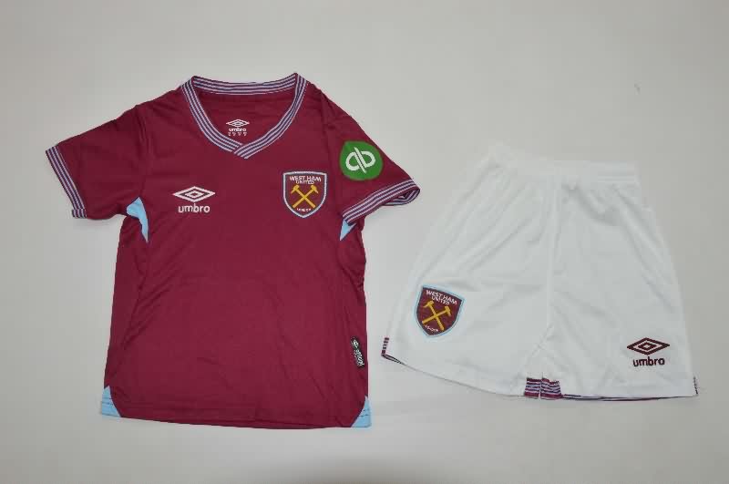 West Ham 25/26 Kids Home Soccer Jersey And Shorts