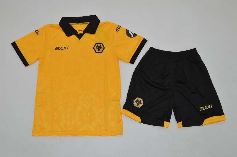 Wolves 25/26 Kids Home Soccer Jersey And Shorts