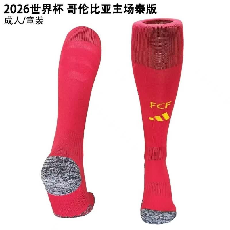 AAA(Thailand) Colombia 2026 Home Soccer Socks AAA(Thailand) Colombia 2026 Home Soccer Socks