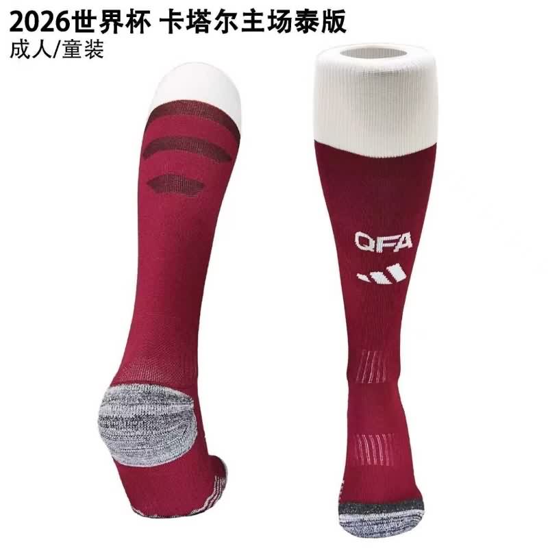 AAA(Thailand) Qatar 2026 Home Soccer Socks AAA(Thailand) Qatar 2026 Home Soccer Socks