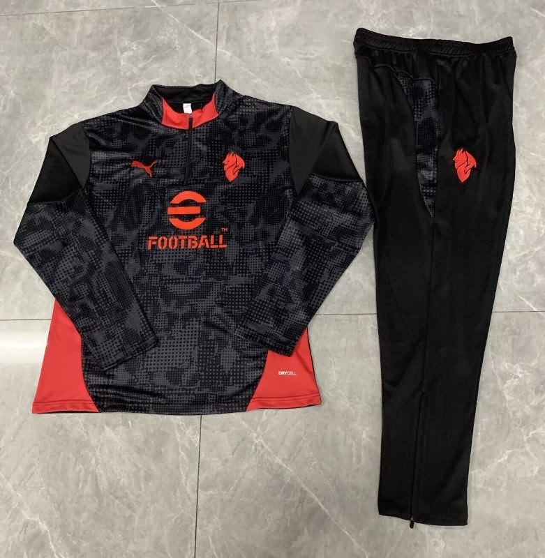 AAA(Thailand) AC Milan 25/26 Black Soccer Tracksuit 02