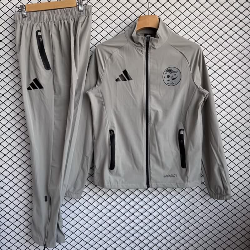 AAA(Thailand) Algeria 2026 Grey Soccer Tracksuit AAA(Thailand) Algeria 2026 Grey Soccer Tracksuit