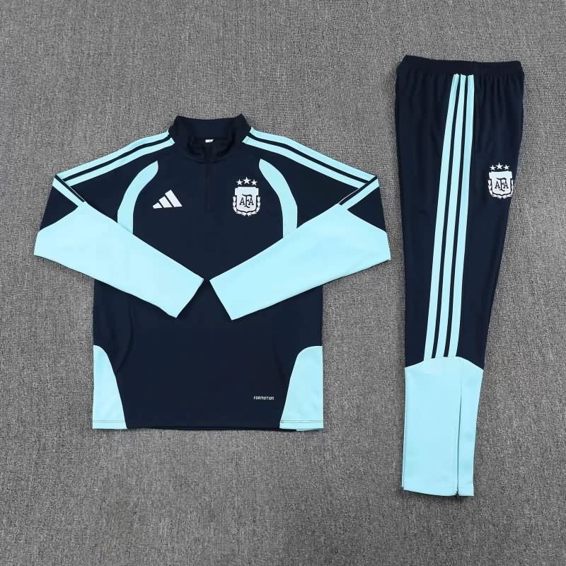 Argentina 2026 Kids Dark Blue Soccer Tracksuit Argentina 2026 Kids Dark Blue Soccer Tracksuit
