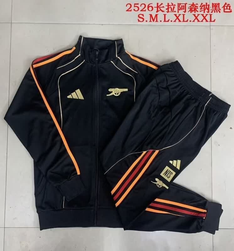 AAA(Thailand) Arsenal 25/26 Black Soccer Tracksuit