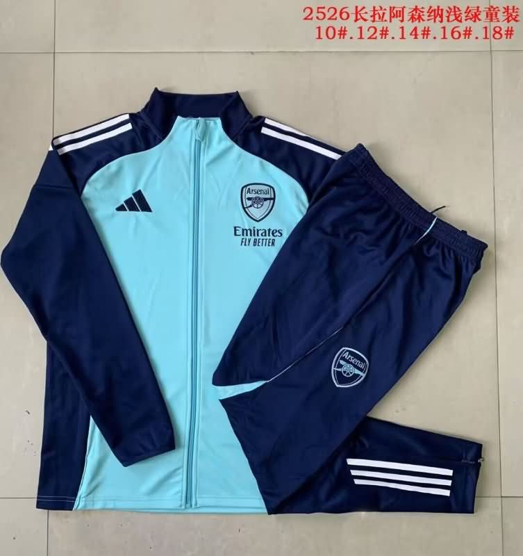 Arsenal 25/26 Kids Blue Soccer Tracksuit