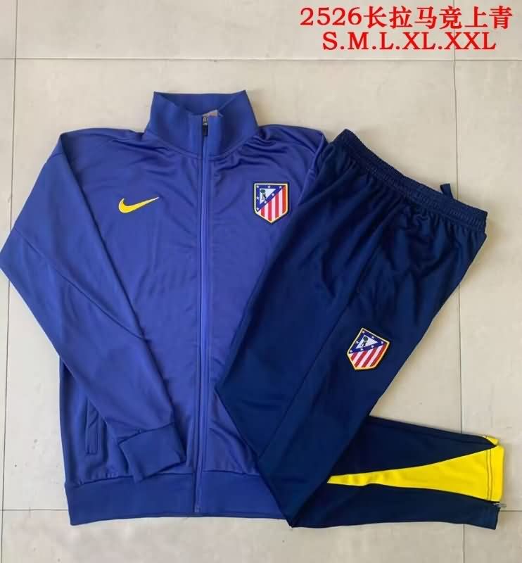 AAA(Thailand) Atletico Madrid 25/26 Dark Blue Soccer Tracksuit 02