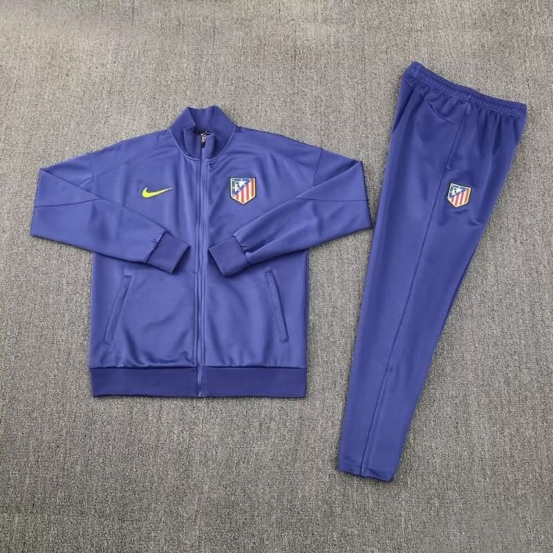 AAA(Thailand) Atletico Madrid 25/26 Dark Blue Soccer Tracksuit 03