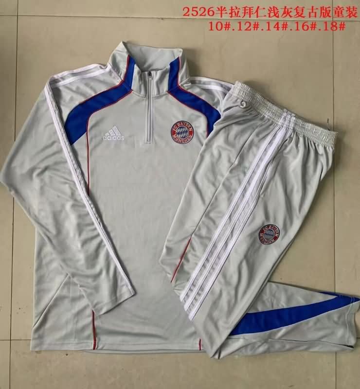 Bayern Munich 25/26 Kids Grey Soccer Tracksuit 02