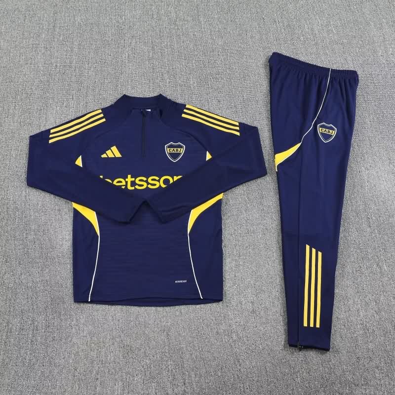AAA(Thailand) Boca Juniors 2025 Dark Blue Soccer Tracksuit 06