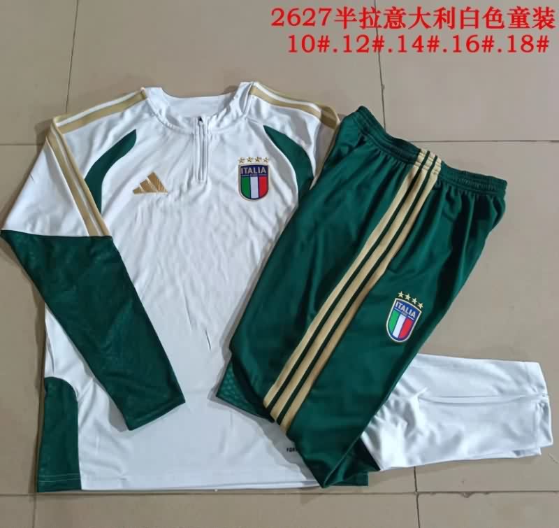 Italy 2026 Kids White Soccer Tracksuit