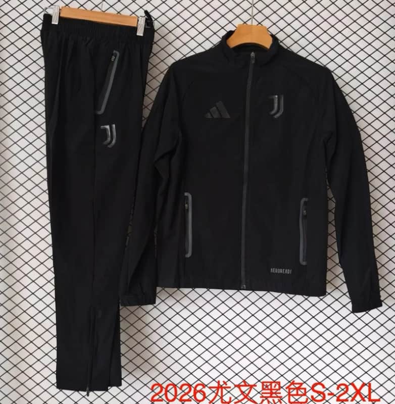 AAA(Thailand) Juventus 25/26 Black Soccer Tracksuit 06