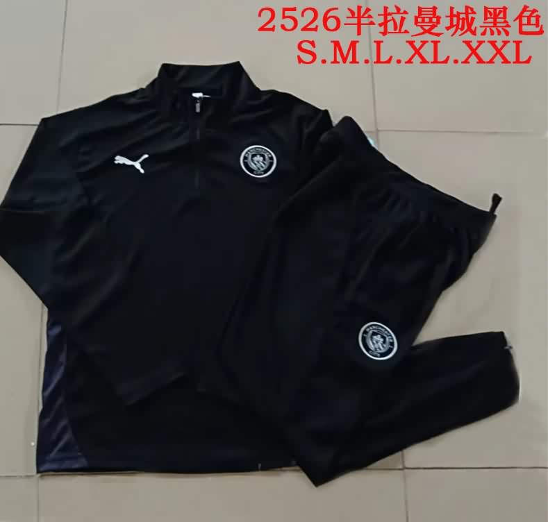 AAA(Thailand) Manchester City 25/26 Black Soccer Tracksuit